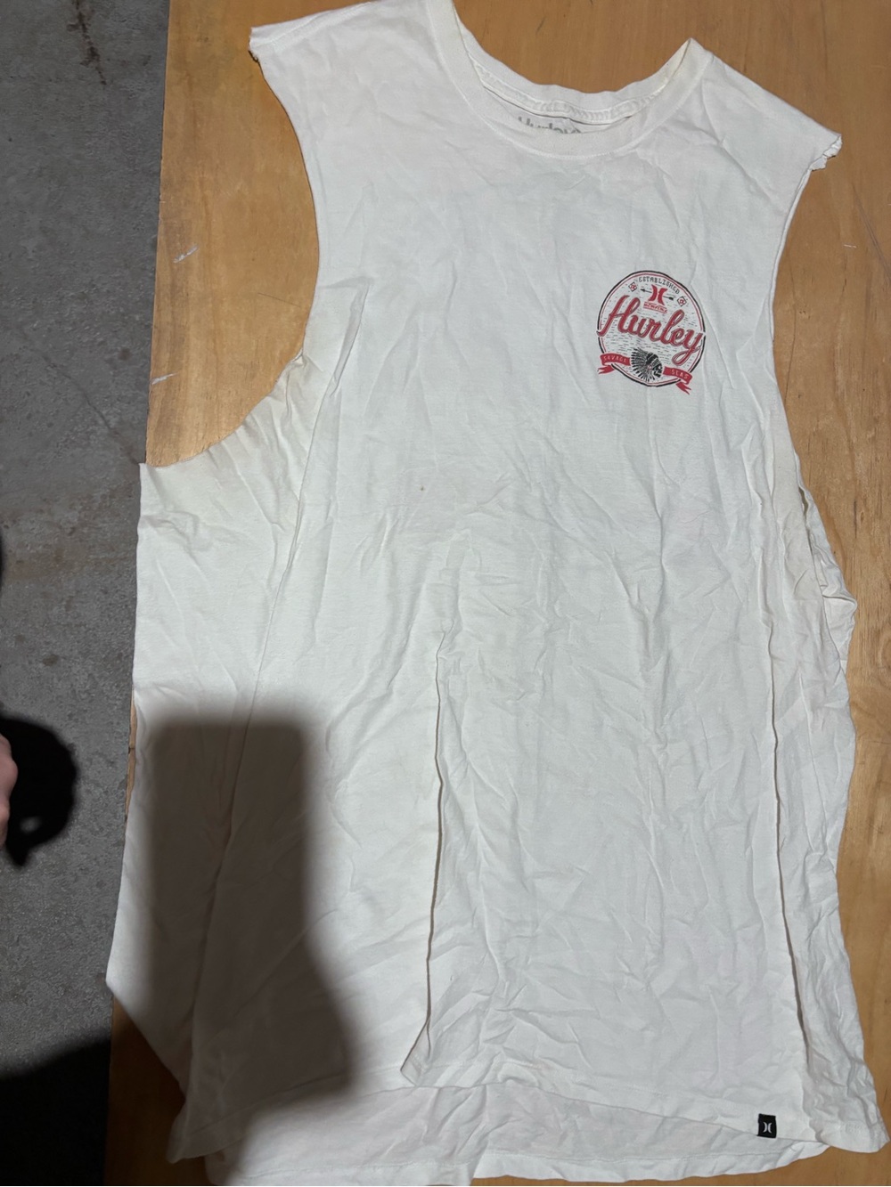 Hurley White Tank with Red Logo Girls' Sleeveless Top